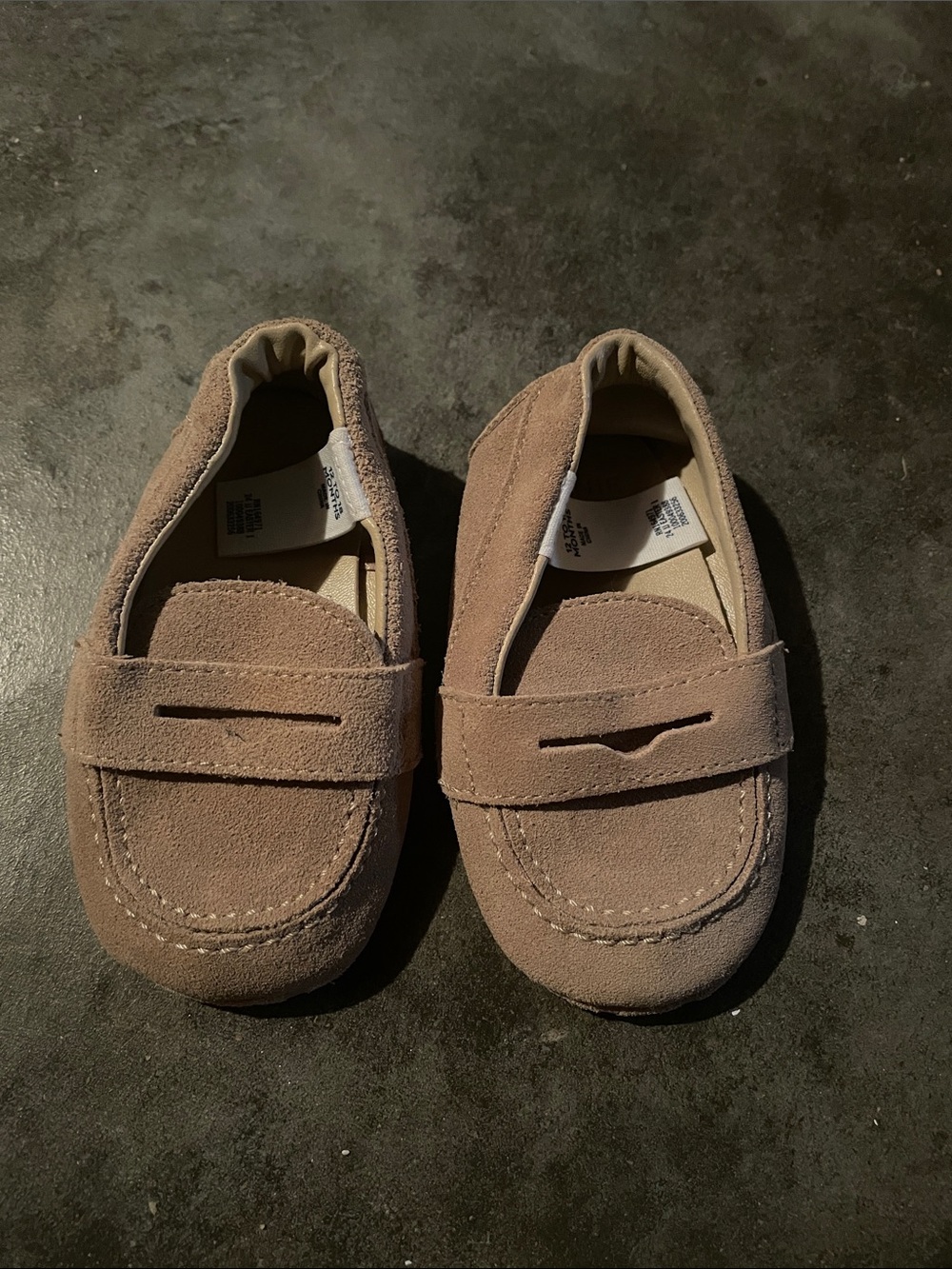 Janie and Jack Little Boys Taupe Suede Penny Loafers